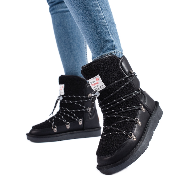 Botas de nieve de mujer shelovet negras cálidas negro