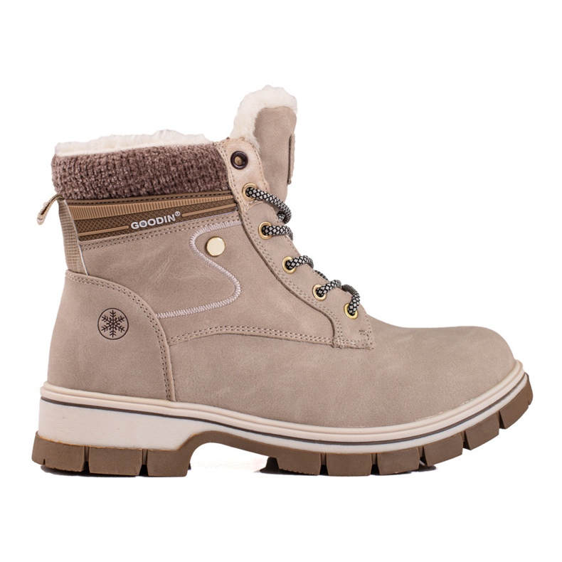 Botas de montaña con aislamiento shelovet para mujer beige