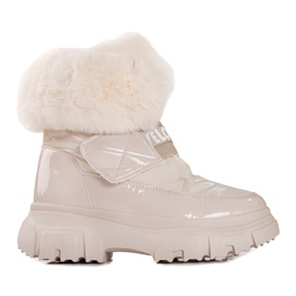 Botas de nieve mujer con elástico shelovet beige