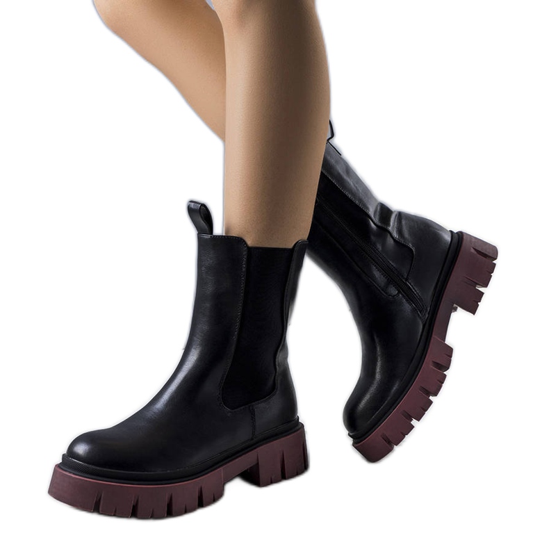 Evento Botas negras con suela kaydence morada negro Evento Botas negras con suela kaydence morada negro