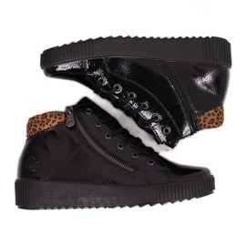 Botas de mujer lacadas en negro Rieker M6434
