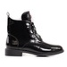 Botas de mujer con cordones y tacón plano negro