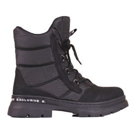 Botas de nieve de mujer con cordones Shelovet negro