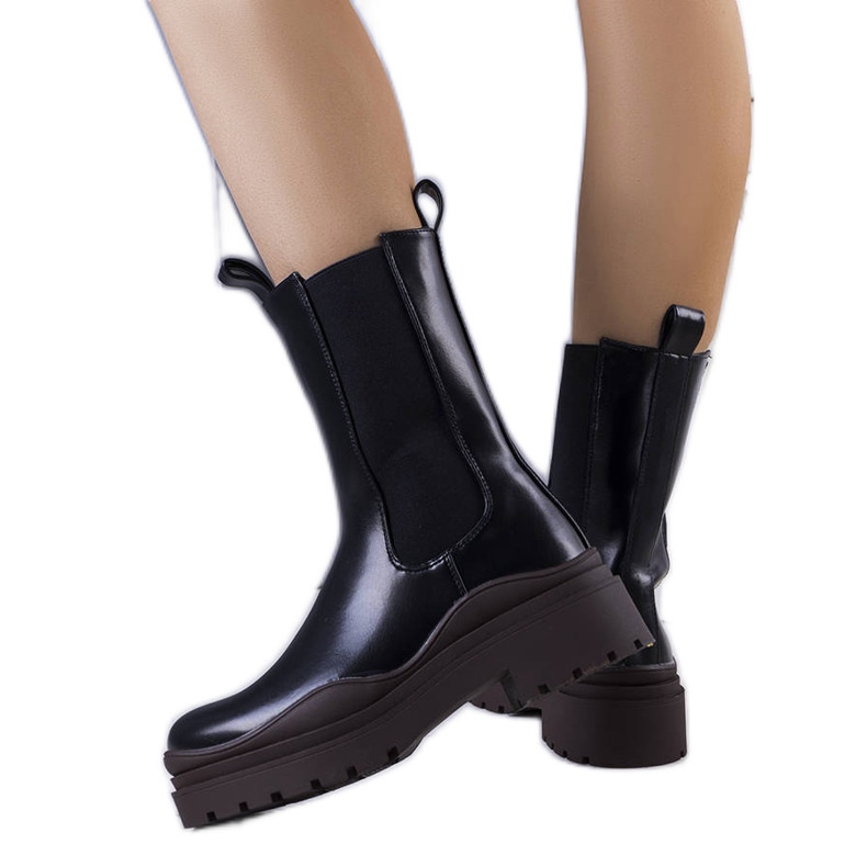 BM Botas negras sobre suela marrón Jadiel negro
