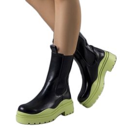 BM Botas negras sobre suela Jadiel verde negro