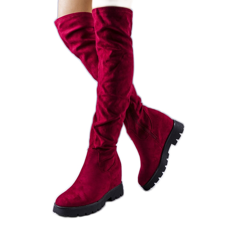 BM Botines cuña ante granate Naomi rojo