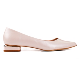 Zapatos de tacón beige de mujer con tacón bajo Shelovet