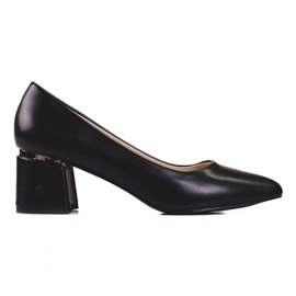 Elegantes zapatos de salón para mujer con ecopiel negro