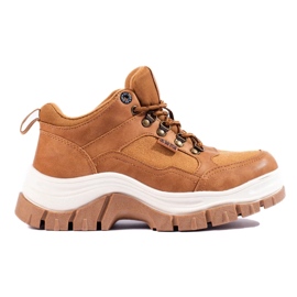 Zapatillas de mujer Big Star KK274362 con suela gruesa beige