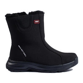 Botas altas de trekking DK para mujer, con aislamiento de piel negro