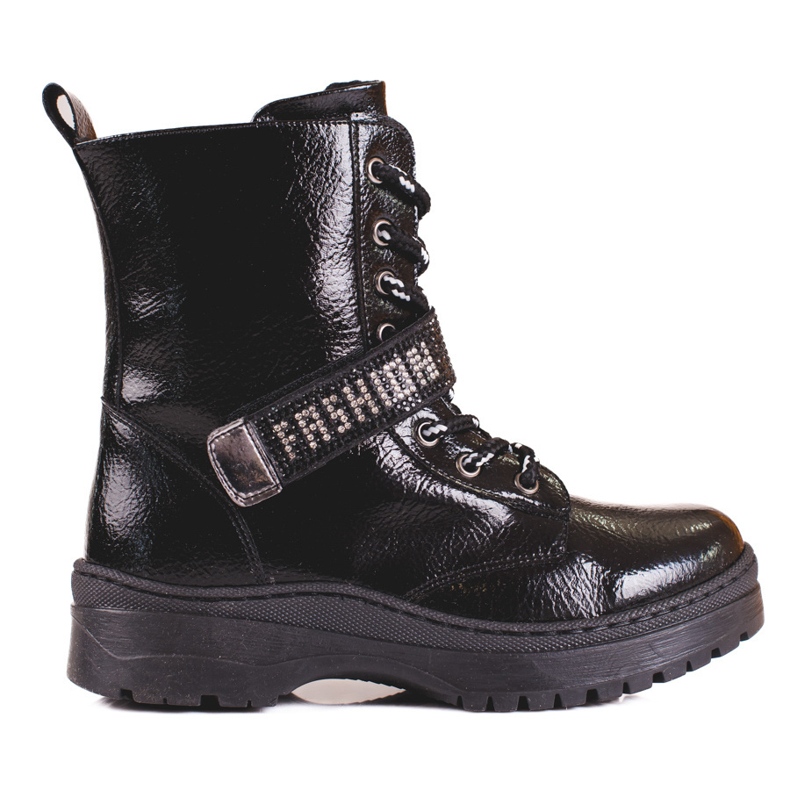 W. Potocki Botas de niña Potocki con cristales negro W. Potocki Botas de niña Potocki con cristales negro