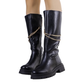 Botas negras con aislamiento y cadena Moruz negro
