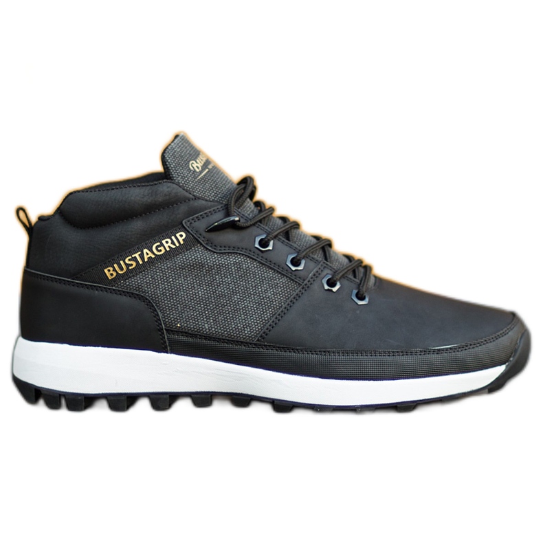 Zapatillas de cuero para hombre zapatos negros Trax Bustagrip