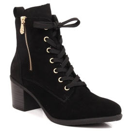 Botas negras Rieker Y2022-00 de piel de ante en el poste negro