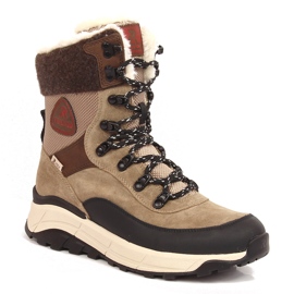 Botas de nieve impermeables de cuero para mujer Rieker Revolution W0066-64 beige