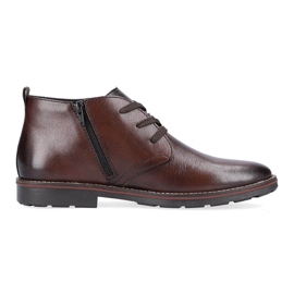 Botines de hombre en piel con aislamiento de lana de oveja, marrón Rieker 15300-25
