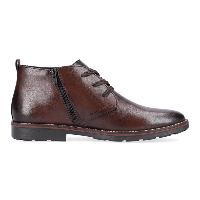 Botines de hombre en piel con aislamiento de lana de oveja, marrón Rieker 15300-25