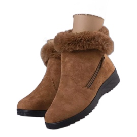 BM Botas de nieve aislantes marrones con piel de Crina marrón