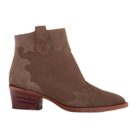 Marco Shoes Botines de ante natural sin aislamiento beige verde