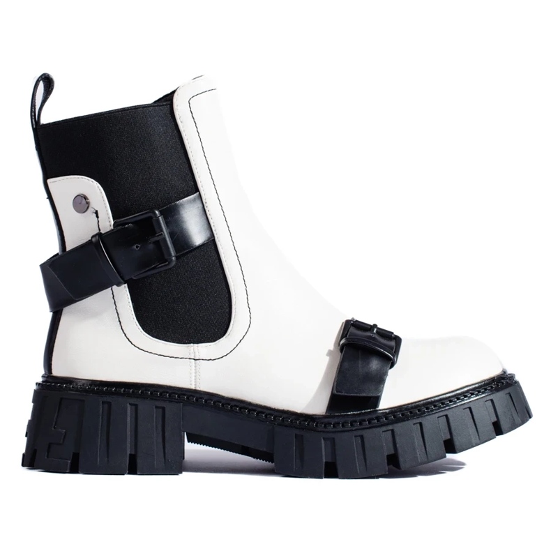 Botines Chelsea de mujer blancos con plataforma