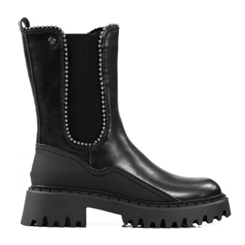 Botines Chelsea altos fabricados en ecopiel negro