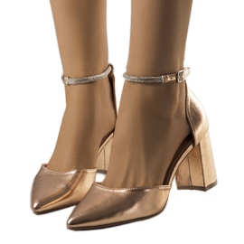 BM Zapatos de salón Leighton champagne con circonitas cúbicas dorado