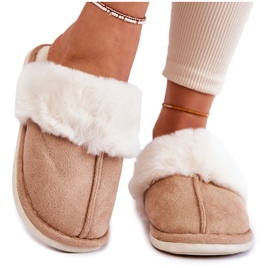 BM Pantuflas Mujer Lisas Con Pelo Beige Morisea marrón
