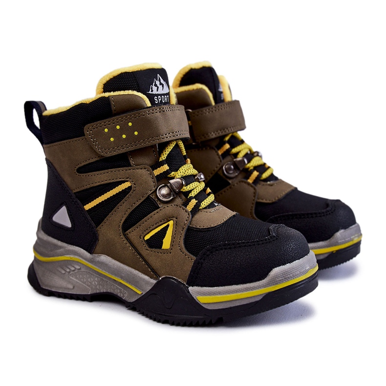 PE1 Patucos Infantiles Trappers Abrigados Con Lana Marco Caqui negro verde amarillo