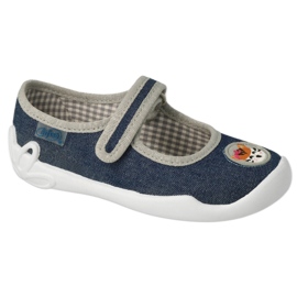 Pantuflas infantiles befado con aplique velcro 114X498 azul marino