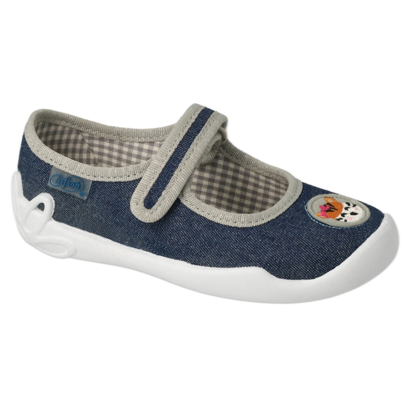 Pantuflas infantiles befado con aplique velcro 114X498 azul marino