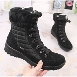 Botas de nieve impermeables de cuero Rieker W RKR561 negro