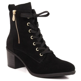 Botas de piel de ante en el poste aislado Rieker W RKR564 negro