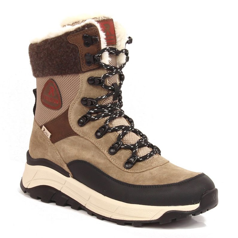 Botas de nieve de cuero impermeable Rieker Revolution W RKR565 beige