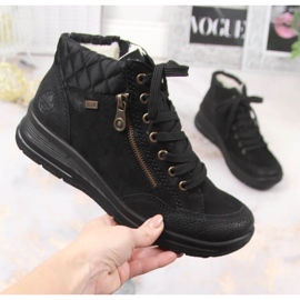 Botas impermeables con aislamiento de cuero Rieker W RKR567 negro Botas impermeables con aislamiento de cuero Rieker W RKR567 negro