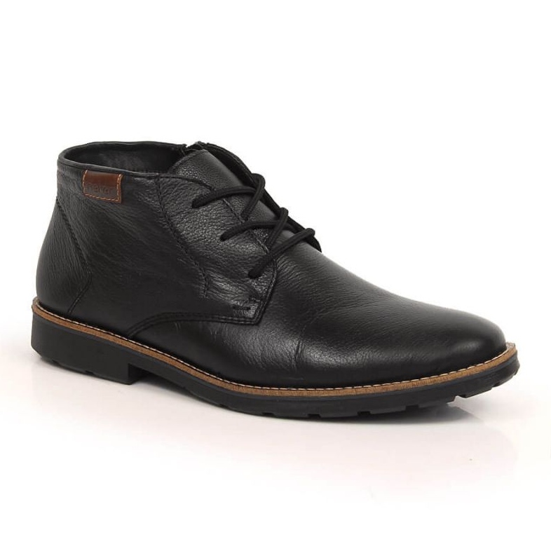 Botas de cuero con aislamiento de lana de oveja Rieker M RKR568 negro