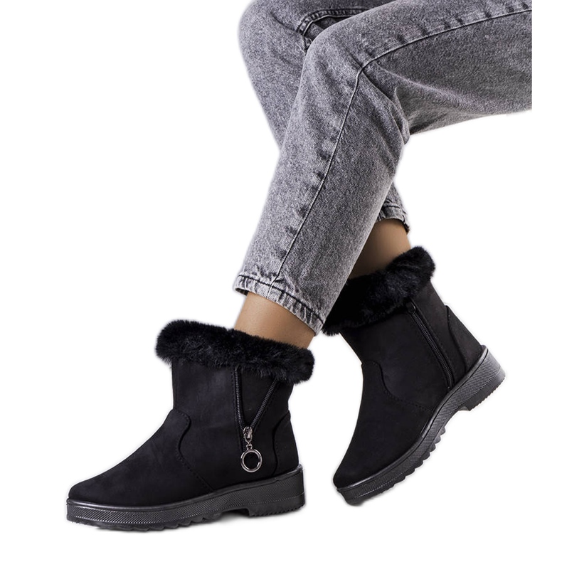 Botas de nieve forradas en negro con cremallera Katalina