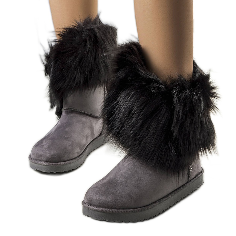 Botas de nieve con aislamiento de pelo gris Kynlee Botas de nieve con aislamiento de pelo gris Kynlee