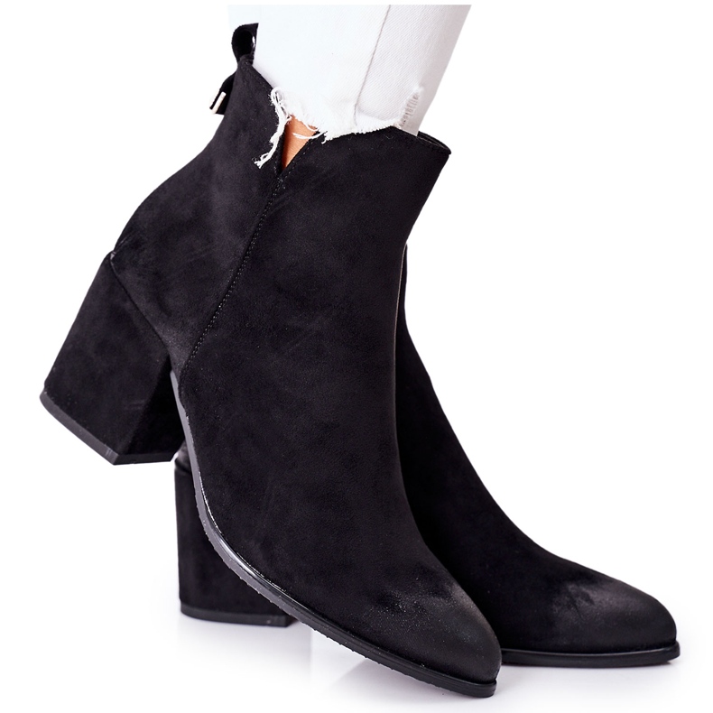 Vinceza Botas De Mujer Con Tacón Ante Negro Carrick