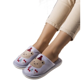 Pantuflas peluche oso gris