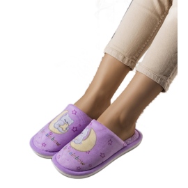 Pantuflas blandas luna arcoiris violeta
