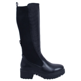 BM Botas de montar con parte superior Harley Black flexible negro