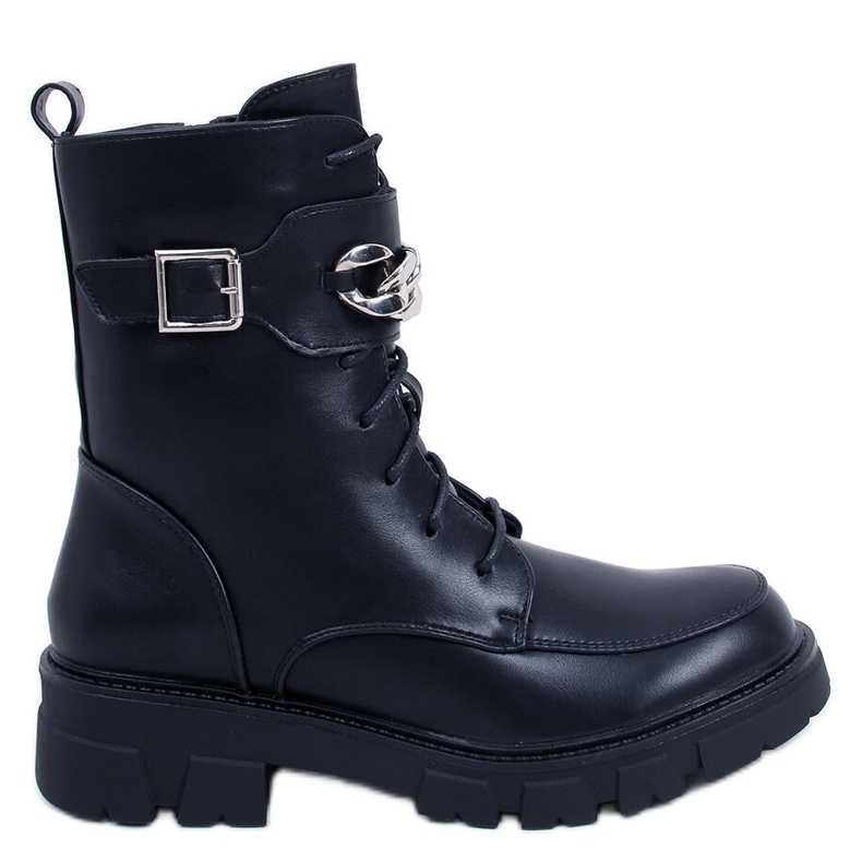 BM Botas militares con cadena Banks Negras negro