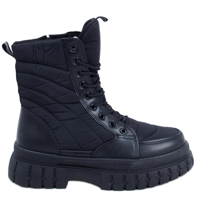 BM Botas planas con cordones Barkin Negro BM Botas planas con cordones Barkin Negro
