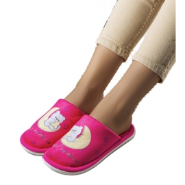 Pantuflas blandas Rainbow Moon rosa neón rosado