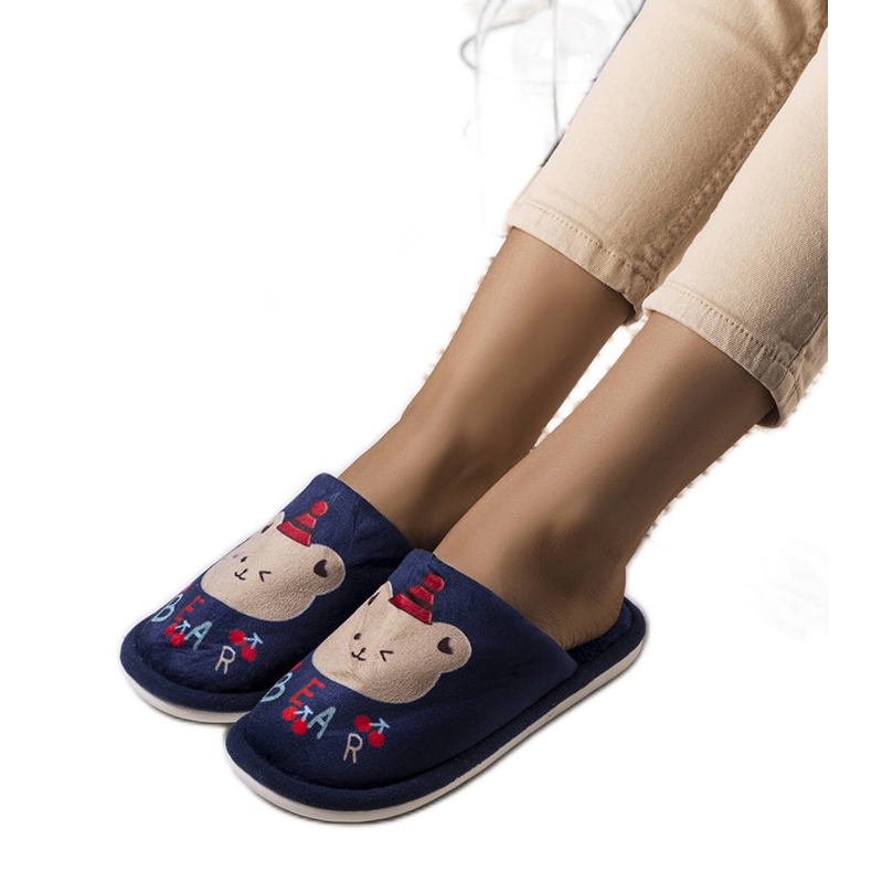 Pantuflas blandas Bear azul marino