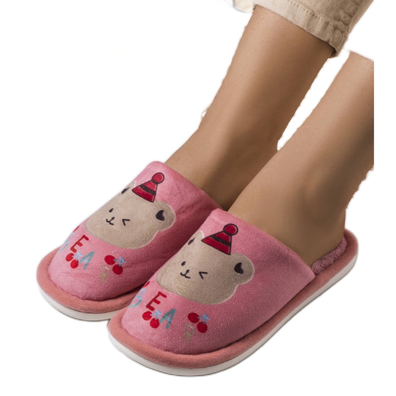 Pantuflas blandas rosa oso rosado Pantuflas blandas rosa oso rosado