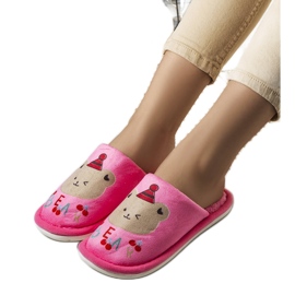 Pantuflas Bear rosa oscuro rosado