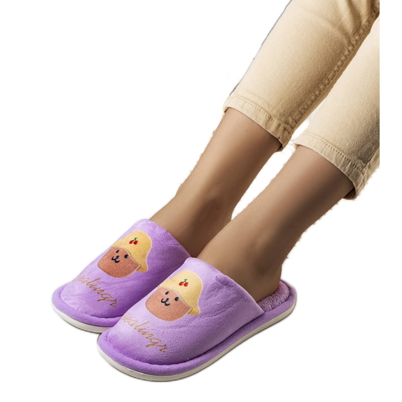 Pantuflas blandas moradas de Diealings violeta