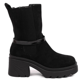 Botines Chelsea en el poste, con aislamiento de ante Jezzi W JEZ382A negro Botines Chelsea en el poste, con aislamiento de ante Jezzi W JEZ382A negro