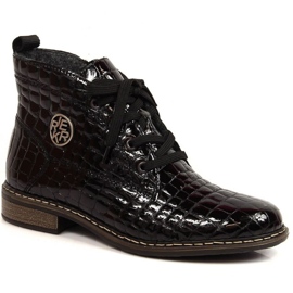 Botas insuladas piel lacada Rieker W RKR551 negro
